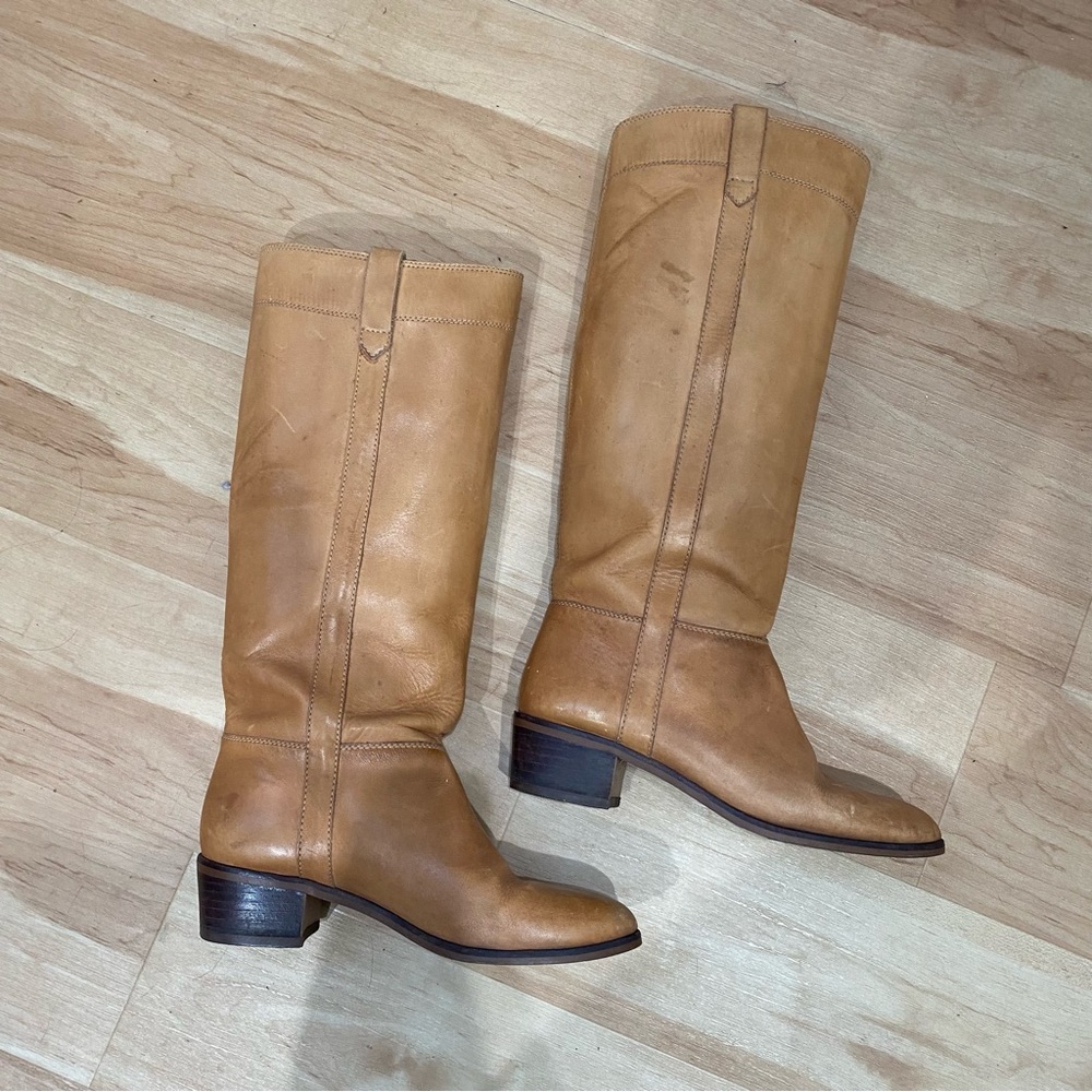 Vintage Tan Campus Boots (8) - Picture 3 of 11